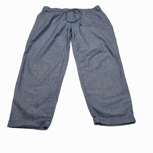 J.Crew Women's Chambray Drawstring Pants Size 12 - Picture 2 of 10